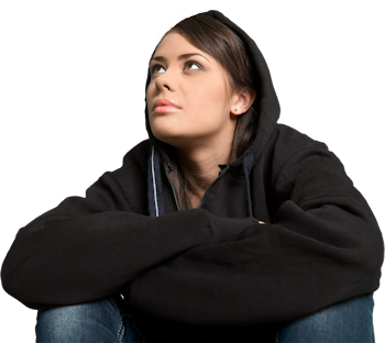 Junge Frau mit Hoodie